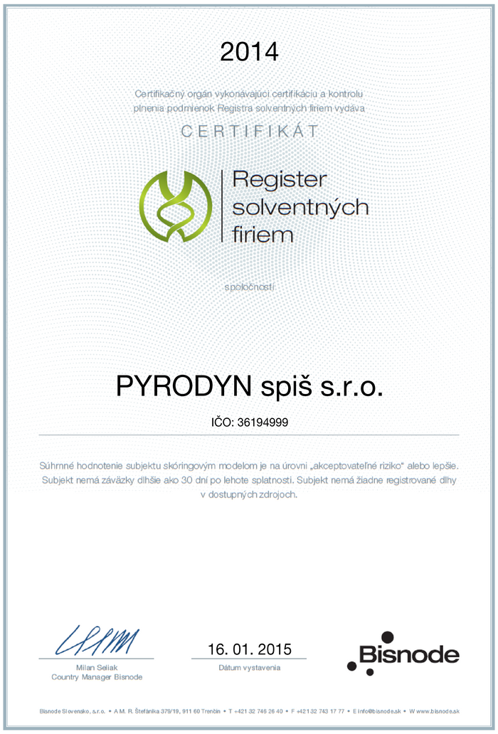 Register solventných firiem